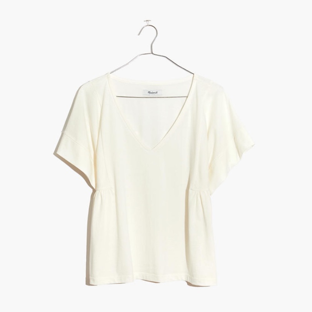 NWT Madewell Supima Cotton Flutter-Sleeve Tee